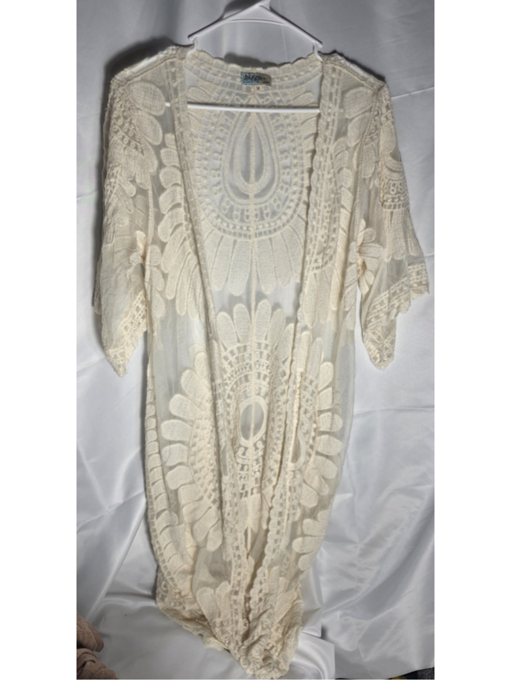 Women's Rebellion Again Lace Cardigan Beige Size M boho cottagecore chic wedding